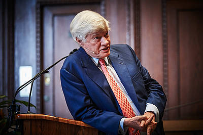 Geoffrey Robertson, Founder and Director of Doughty Street Chambers, moderates the panel discussion