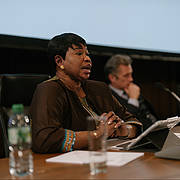 Dr. Fatou Bensouda, Gambische Hochkommissarin im Vereinigten Königreich und ehem. Ankläger des IStGH, bei ihrer Hauptrede