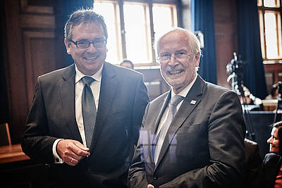 Peter Küspert, President of the Bavarian Constitutional Court, and Federal Prosecutor General Harald Range