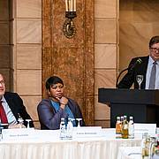 Director of the Nuremberg Academy Klaus Rackwitz, Prosecutor Fatou Bensouda, and Moderator Ambassador David Scheffer