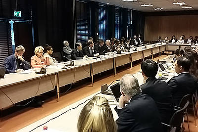 Presentation of the Nuremberg Academy during a side event of the Assembly of State Parties to the  ICC, The Hague, 24.11.2015