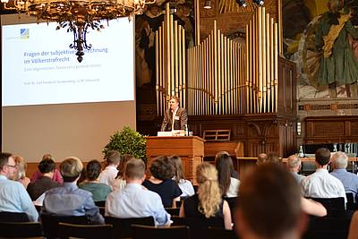 Prof. Florian Jeßberger (Universität Hamburg) opens the 14th Session of the Arbeitskreis Völkerstrafrecht - photo: private
