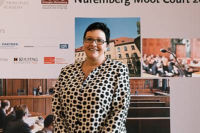 Elke Gabsteiger, representing the nh Hotels, partner of the Nuremberg Moot Court 2017