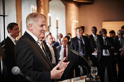 Minister-President Horst Seehofer during his speech at the reception