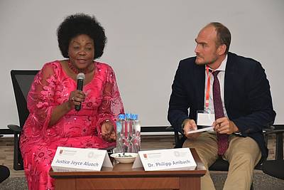 Justice Joyce Alouch and Dr. Philipp Ambach, photo: Strathmore University