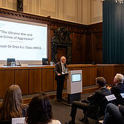 Prof. Claus Kreß in historic Courtroom 600