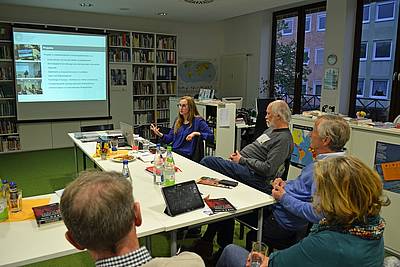 Deputy Director Dr. Viviane Dittrich presenting at the  Nuremberg Human Rights Center
