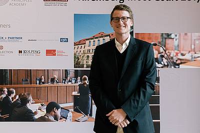 Dr. Benedikt Salleck, representing Salleck + Partner, partner of the Nuremberg Moot Court 2017